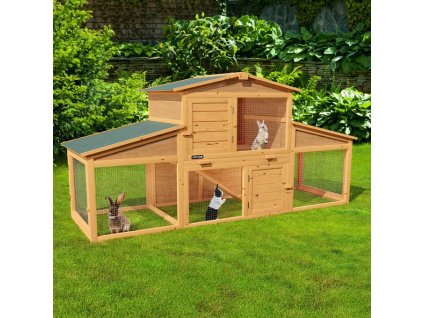 Cabana pentru iepuri 210 x 71 x 100 cu fundal