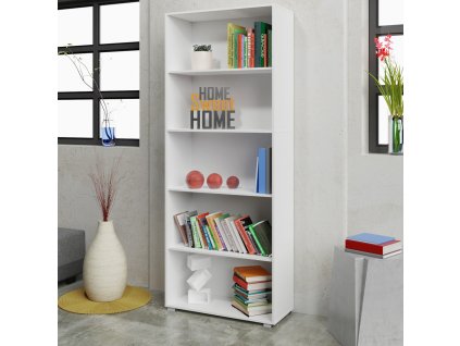 Bibliotecă 190 cm alb - 5 compartimente 24966