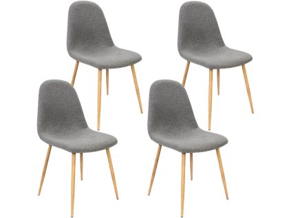 Scaun de sufragerie de design cu 4 huse gri închis 25282