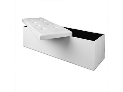 Banca cu spatiu depozitare 115x38x38cm alb 25444