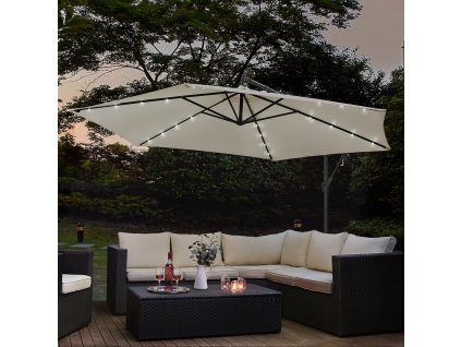 Umbrelă de soare LED Brazilia 3,5 m - crem 27232