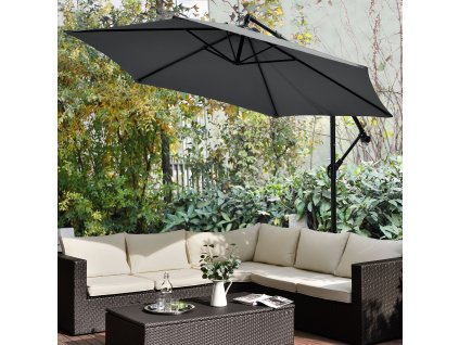 Umbrelă de soare Brazilia 3,5 m - gri închis 27259