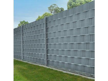 Banda de protectie PVC pentru gard 4 buc - gri deschis 27493