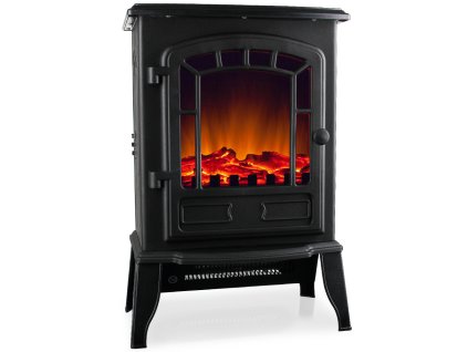 Semineu electric cu incalzire prin ventilator si foc 2000W Negru 24841