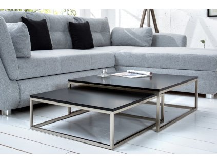 Set de 2 măsuțe de cafea New Elements negru 16516