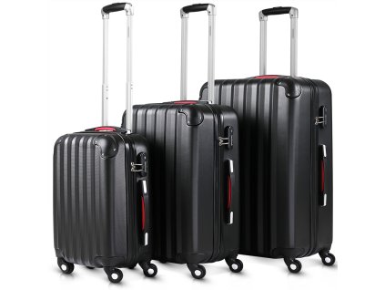 Set valiza de voiaj 3 piese negru 29408