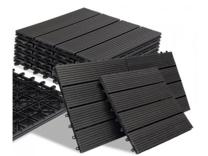 Placi WPC 11 buc = 1 m² antracit clasic - 30x30cm