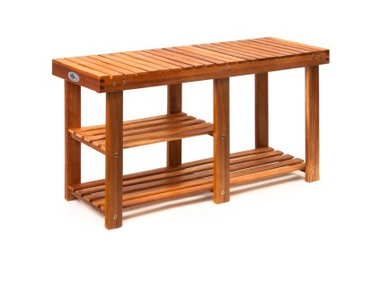 Raft pentru încălțăminte și bancă 2 în 1 salcâm - 87x28x45 cm
