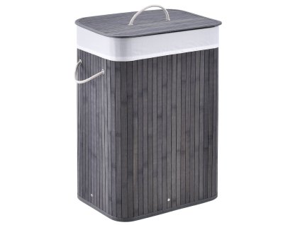 Cos de rufe din bambus Curly 72 litri - gri