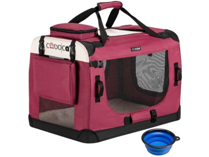 Geanta portabila pentru caini M 60x42x42cm - rosu