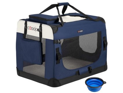 Geanta portabila pentru caini L 70x52x52cm - albastra