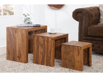 Masa laterala Madeira set de 3 piese Sheesham 33919