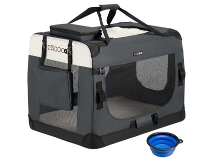 Geanta portabila pentru caini L 70x52x52cm - antracit