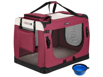 Geanta portabila pentru caini XL 82x59x59cm - rosu