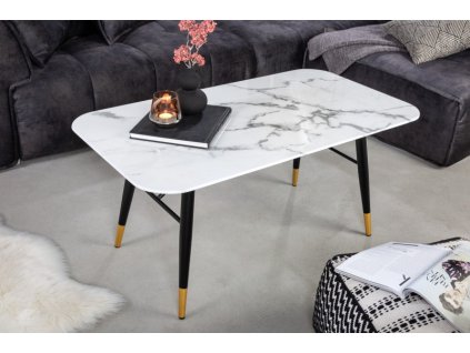 Masuta de cafea Paris 110cm aspect marmura alb 36329