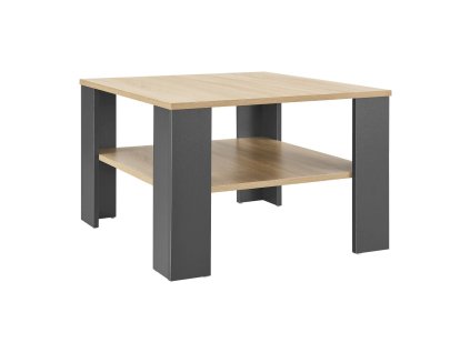 Masuta de cafea 60x60cm - gri inchis/lemn