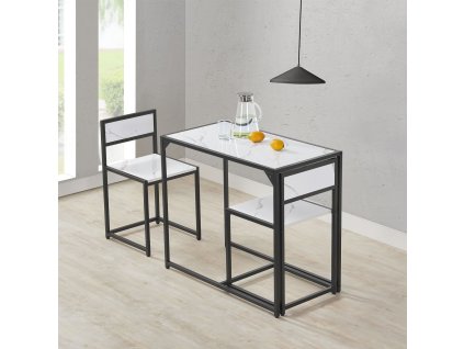Set de sufragerie din 3 piese - aspect marmura, cu fundal