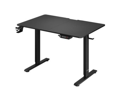 Birou de birou reglabil pe inaltime negru-110x60x118 cm in camera de studiu