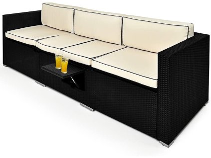 Banca de gradina - ratan artificial, 230 cm - pozitie reglabila 32905