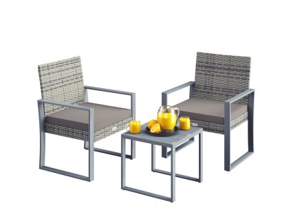 Set balcon rattan 1+2 - gri