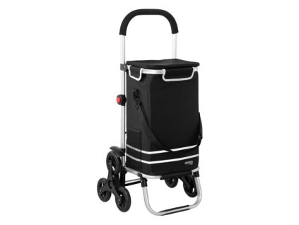Coș de cumpărături cu roți - negru