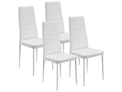 Set 4 scaune de sufragerie Loja - alb