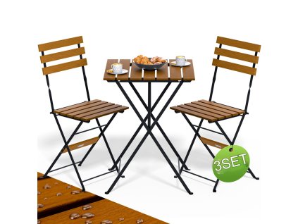 Set balcon din lemn - salcam/metal 67701