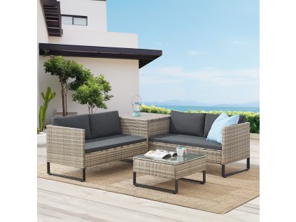 Set rattan Santorini - gri