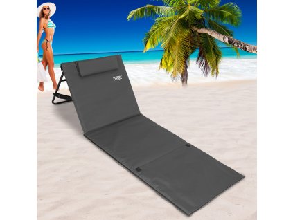 Covoraș de plajă cu spătar - antracit
