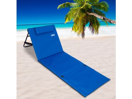 Covoraș de plajă cu spătar - albastru