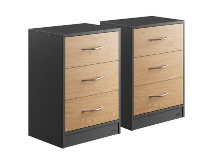 Set 2 noptiere Eloise 54x39x28 cm - lemn/gri