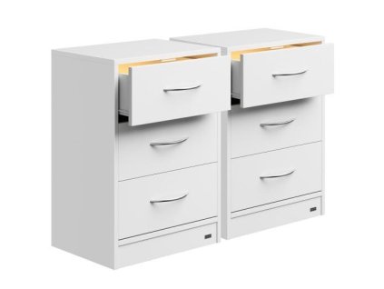 Set 2 noptiere Eloise 54x39x28 cm - LED alb
