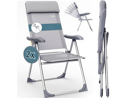 2 darabos kemping székek szett - szürke