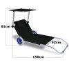 Șezlong din aluminiu - negru 24349