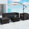 Set ratan de gradina Punta Cana L - perne negre/antracit 24746