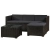 Set ratan de gradina Punta Cana L - perne negre/antracit 24747