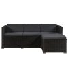 Set ratan de gradina Punta Cana L - perne negre/antracit 24749