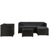 Set ratan de gradina Punta Cana L - perne negre/antracit 24751