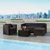 Set ratan de gradina Punta Cana L - perne negre/antracit 24757