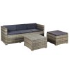 Set ratan de gradina Punta Cana M - perne gri/antracit 24760