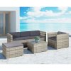 Set ratan de grădină Punta Cana L - perne gri/antracit 25574
