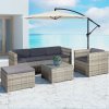Set ratan de grădină Punta Cana L - perne gri/antracit 25566