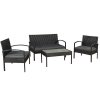 Set rattan Trinidad - negru 25588