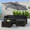 Set ratan de grădină Punta Cana M - perne negre/antracit 25698