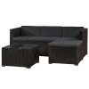 Set ratan de grădină Punta Cana M - perne negre/antracit 25699