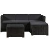 Set ratan de gradina Punta Cana M - perne negre/antracit 25700