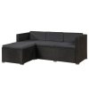Set ratan de grădină Punta Cana M - perne negre/antracit 25702