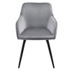 Fotoliu Tarji cu husa din catifea - gri 25764