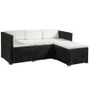 Set ratan de gradina Punta Cana M - perne negre/crem 26659