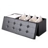 Cutie depozitare cu capac rabatabil negru - 115x38x38cm 25075